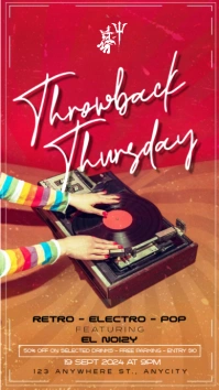 Red Vintage Throwback Thursday Party Instagra Historia de Instagram template