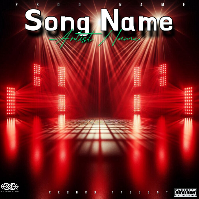 Red Vintage Track Song Cd Mixtape Cover  Album Cover template