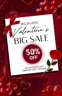 Valentine Day Shopping Sale Half Page Wide Szeroki pół strony template