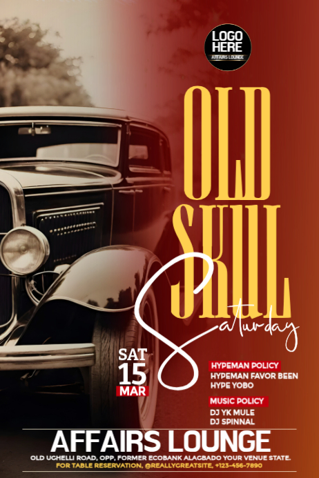 Red Vintage Vintage old school Event Poster Template | PosterMyWall