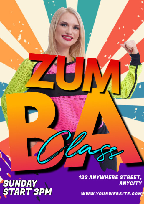 Red Vintage Zumba Classes A4 Template | PosterMyWall