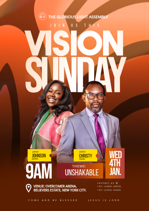 Copy of Red Vision Sunday Church Event A4 | PosterMyWall