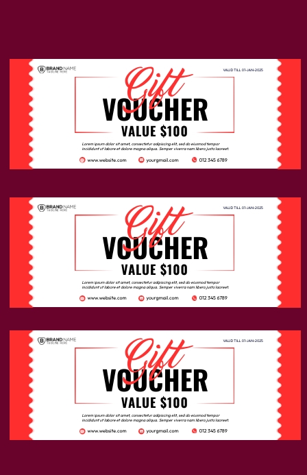 Red Voucher Design Template | PosterMyWall