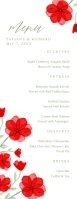 Red Watercolor Poppy Floral Wedding Menu Half Page Letter template