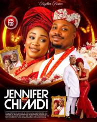 Red Wedding Celebration flyer Instagram Portrait Video template