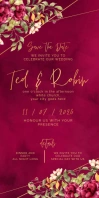 Red Wedding Invitation Roll Up Banner 3' × 6' template