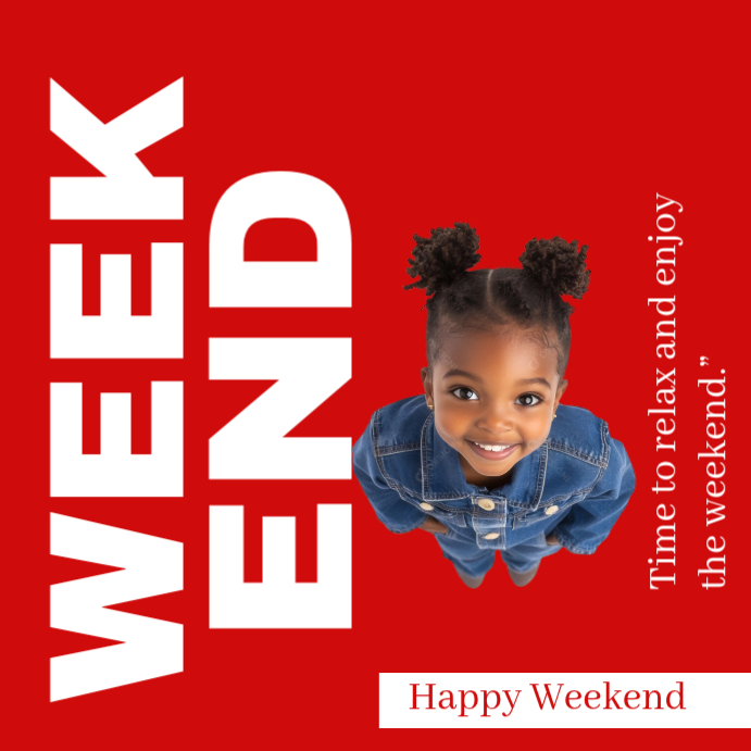 Red Weekend Relaxation Instagram Post Template | PosterMyWall