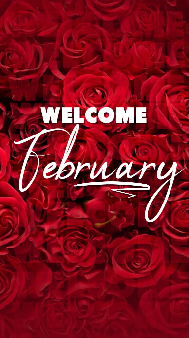 red welcome february Template | PosterMyWall