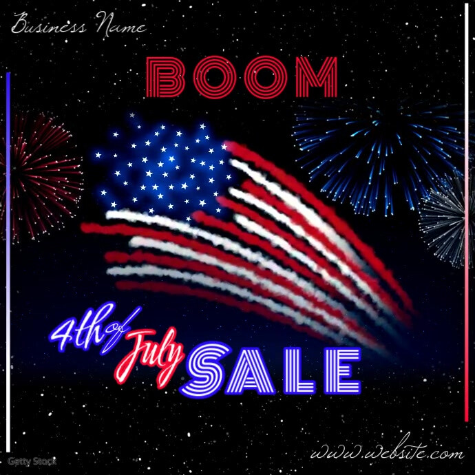 Red White & Blue 4th of July Sale IG Post Publicação no Instagram template