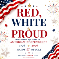 白色 American Independence Day Celebration Quadrat Template