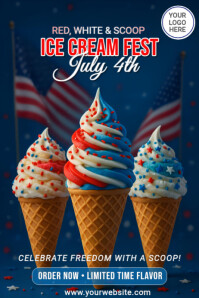 Violet Ice Cream Festival Poster Template