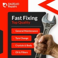 red white and black car mechanic advertisement | car mechanic auto repair social media branding Instagram Post template