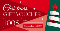 Red White And Green Modern Christmas Gift Voucher Template – Elegant Red Holiday Gift Certificate ภาพที่แชร์บน Facebook