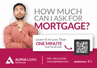 Red white and Grey Modern Mortgage Template | Real Estate Loan Marketing Design Postcard Design