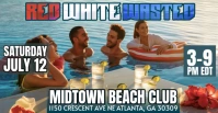 Red White And Wasted Pool Party Event Facebook Cover Template