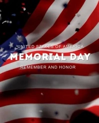 Red White Modern & Minimal Patriotic Memorial Day Instagram Portrait template