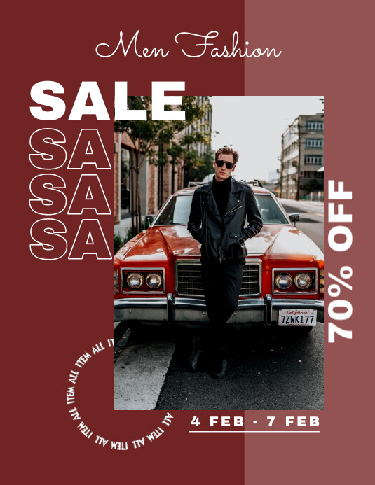 Red White Urban Men Fashion Sale Flyer Template | PosterMyWall