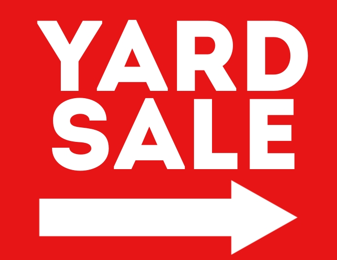 Red White Yard Sale Sign Flyer (format US Letter) template