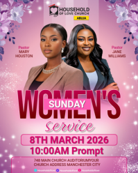 Red Women's Church Service Instagram Portrait Template