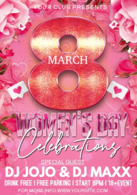 Red Women's Day Celebration A2 Video template