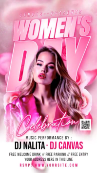 Red Women's Day Celebration Instagram Story Video template