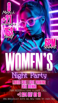 Red Women's Day Digital Display (9:16) template