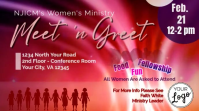 Red Women's Ministry Meet and Greet Overlay Video template