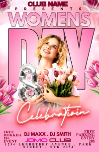 Red Womens Day Half Page Wide template