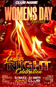 Red Womens Day Party Tabloid template
