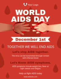 Red world AIDS day info session flyer ใบปลิว (US Letter) template