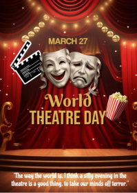 Red World Theatre Day A6 template