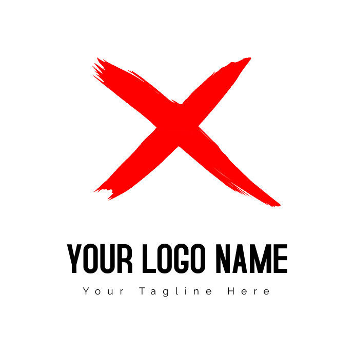 Red X Illustration Logo Templat | PosterMyWall