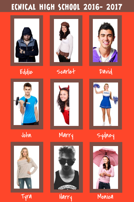 Red Yearbook Collage Page Template Postermywall