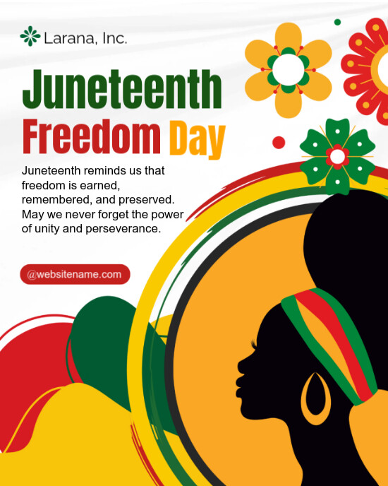 Red Yellow and Green Illustrated Juneteenth Freedom Day Instagram Post template