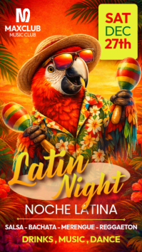 Red Yellow and orange Maximalist Gradient Joyful Latin Night - Salsa Bachata Instagram Story template