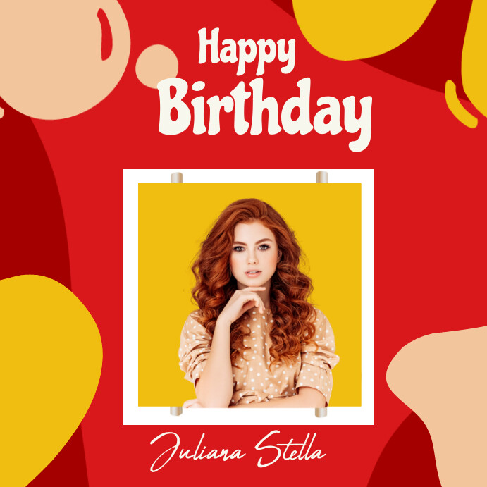 Red yellow birthday template | PosterMyWall