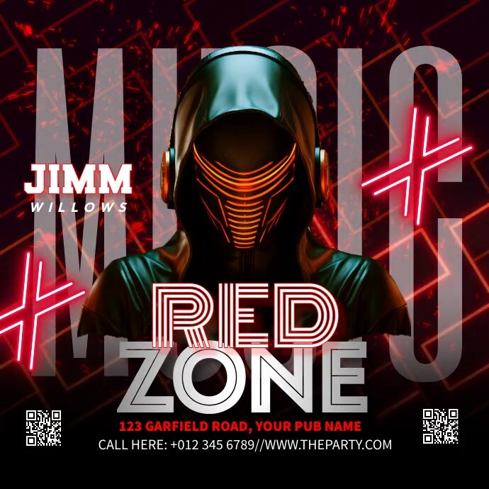 Plantilla de Red Zone Music | PosterMyWall