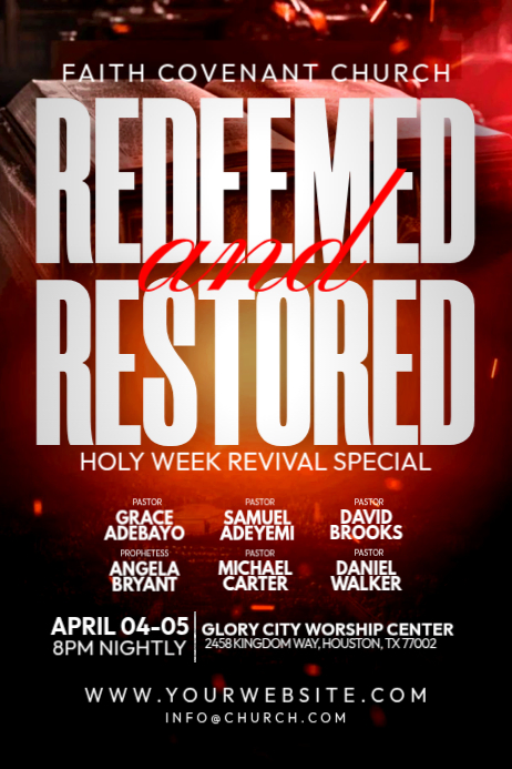 Redeemed And Restored Revival Experience Template | PosterMyWall