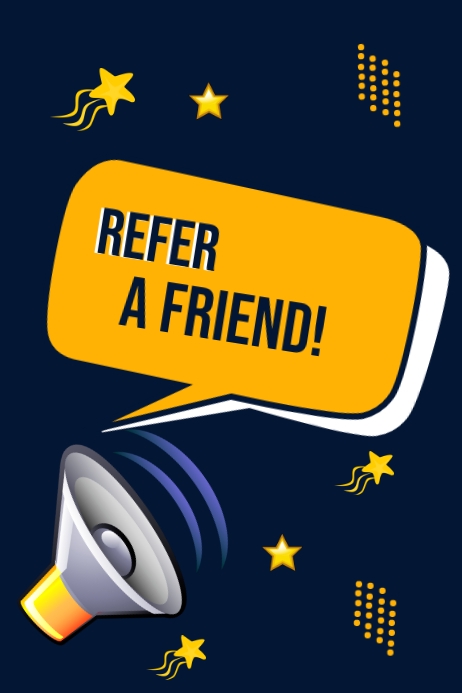 Refer A Friend Announcement Design flyer Template PosterMyWall Refer A Friend Announcement Design flyer Template PosterMyWall
