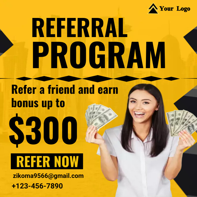 referral program, small business Template | PosterMyWall