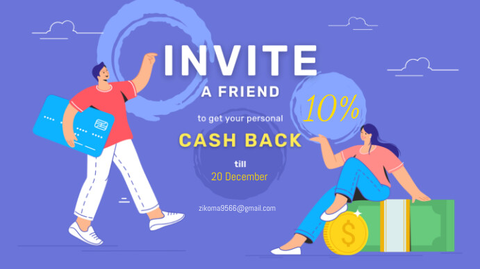 referral program, small business Digital Display (16:9) template