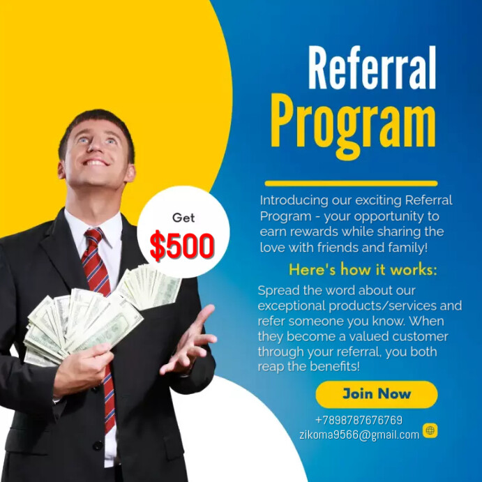 referral program, small business Template | PosterMyWall