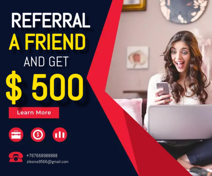 referral program, small business Medium Rectangle template