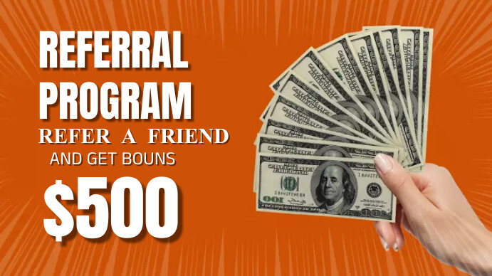 referral program, small business Presentation (16:9) template