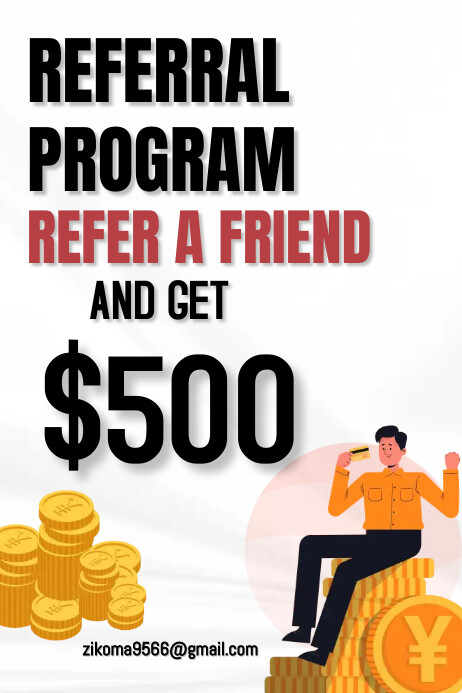 referral program, small business Poster template