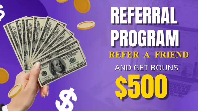 referral program, small business Presentation (16:9) template