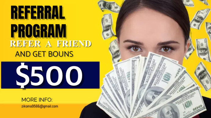 referral program, small business Presentation (16:9) template
