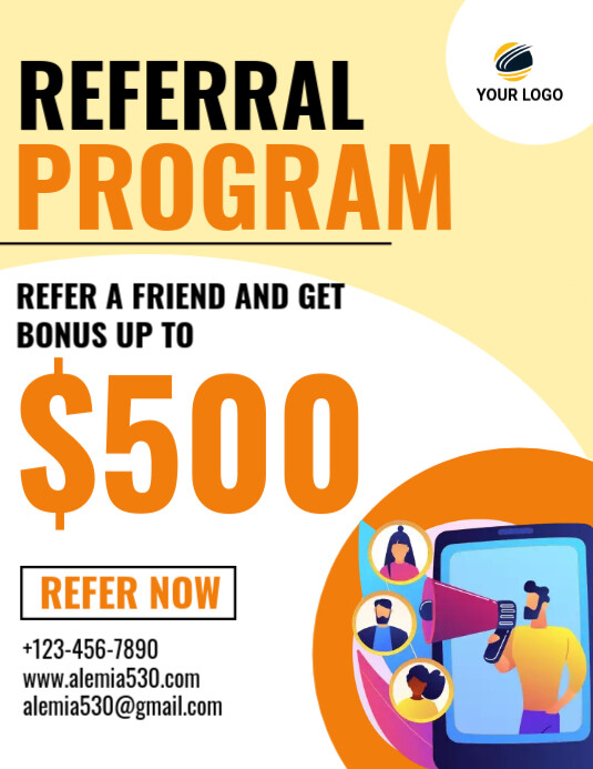 Referral program Folheto (US Letter) template