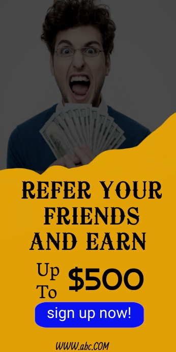 Referral program Roll Up Banner 3' × 6' template