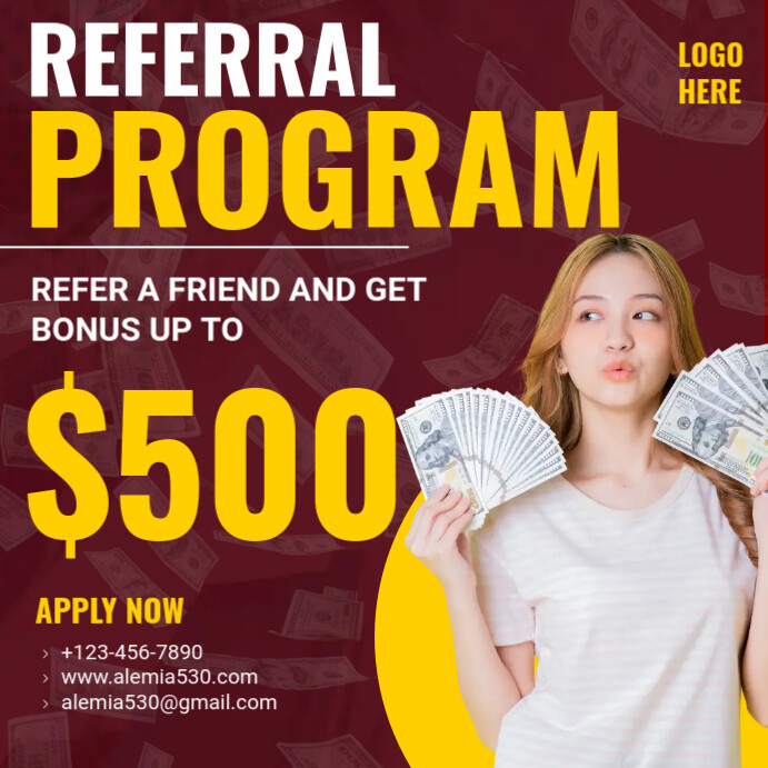 Referral Program Instagram Post template